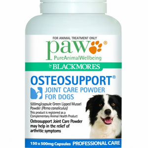 Osteosupport joint care powder for dogs by Blackmores on a white background at Pet Servo