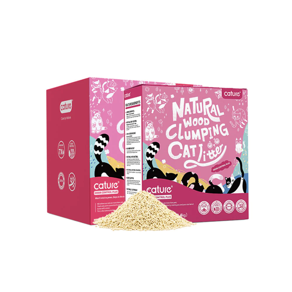 CATURE - Wood Clumping Cat Litter Odour Control Plus 20L/8Kg