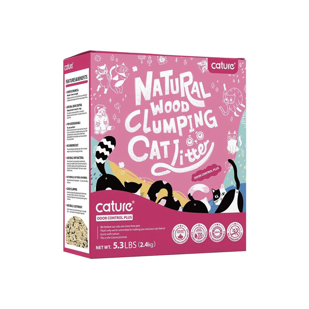 CATURE - Wood Clumping Cat Litter Odour Control Plus 6L/2.4Kg