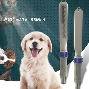 Pet bath brush with a dog and cat illustration on a blue background at Pet Servo