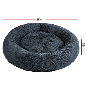 i.Pet - Pet Bed Dog Cat Calming Soft Plush X LArge Dark Grey Dimentions - Pet Servo