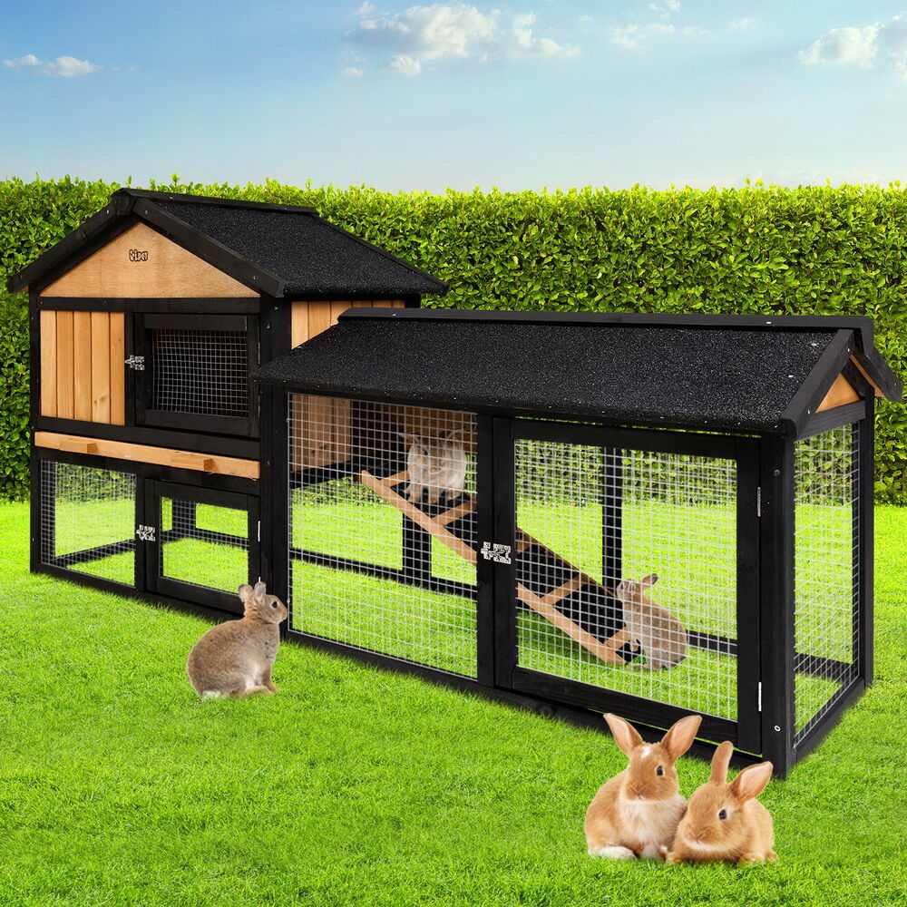I Pet - Large 165cm Wooden Chicken Coop & Rabbit Hutch - Pet Servo