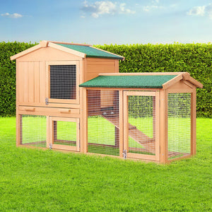 I. Pet - Large 138cm Wooden Chicken Coop & Rabbit Hutch - Petservo