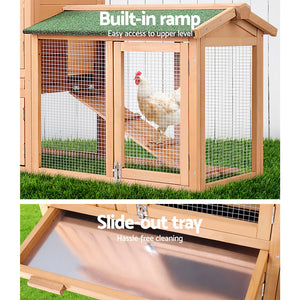 I. Pet - Large 138cm Wooden Chicken Coop & Rabbit Hutch - Petservo