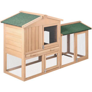 I. Pet - Large 138cm Wooden Chicken Coop & Rabbit Hutch - Petservo