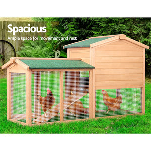 I. Pet - Large 138cm Wooden Chicken Coop & Rabbit Hutch - Petservo