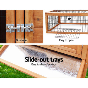 I Pet - Large 155cm Wooden Chicken Coop & Rabbit Hutch - Pet Servo