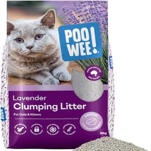 POOWEE - Clumping Lavender Cat & Kitten Litter, 15kg - PetServo