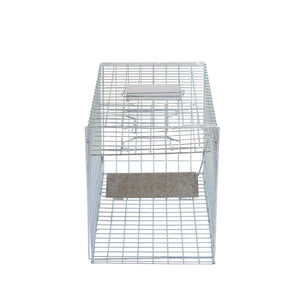 Wire bird cage with perches on a white background at Pet Servo
