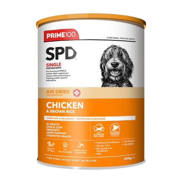 Prime100 - SPD Single Protein Diets Air Dried Chicken & Brown Rice All Life Stages Dry Dog Food