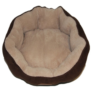 Pets Fantastic - Washable Fleece Soft Pet Dog Cat Bed Medium Brown - Petservo