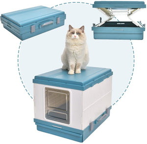 Petservo - Portable Foldable Cat Litter Box with Scoop Blue – YES4PETS