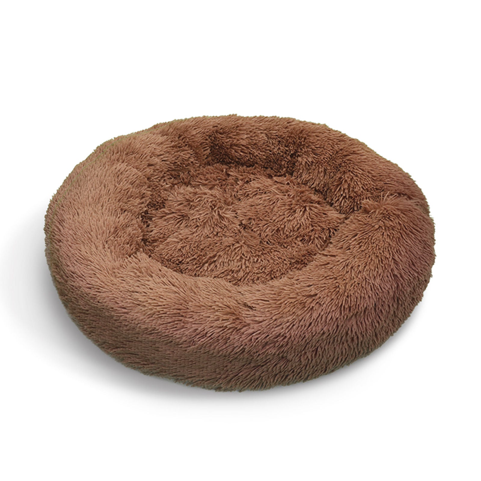 Petservo Warm Plush Round Dog Bed Light Coffee Large – Pet Fantastic