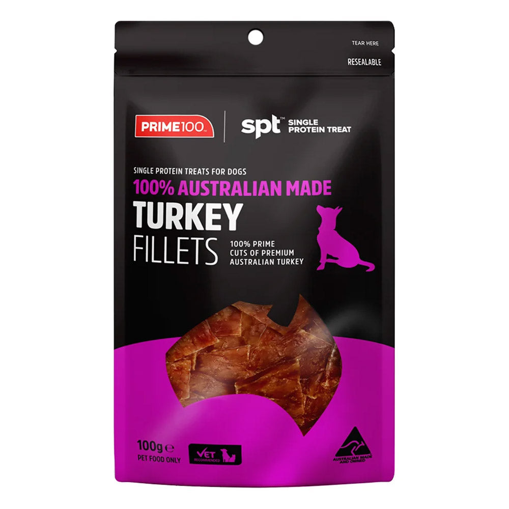 Prime100 - SPT Single Protein Turkey Fillets Treats for Dogs 100gm