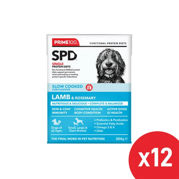 Prime100 - SPD Single Protein Diets Slow Cooked Lamb & Rosemary Wet Dog Food 354 Gm