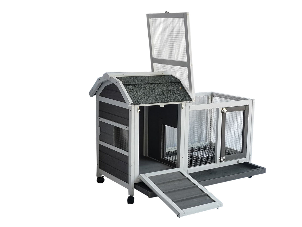 YES4PETS - Hutch Cage with Wheels for Small Pets - Petservo