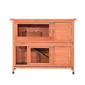 Wooden pet cage with two levels on a white background at Pet Servo