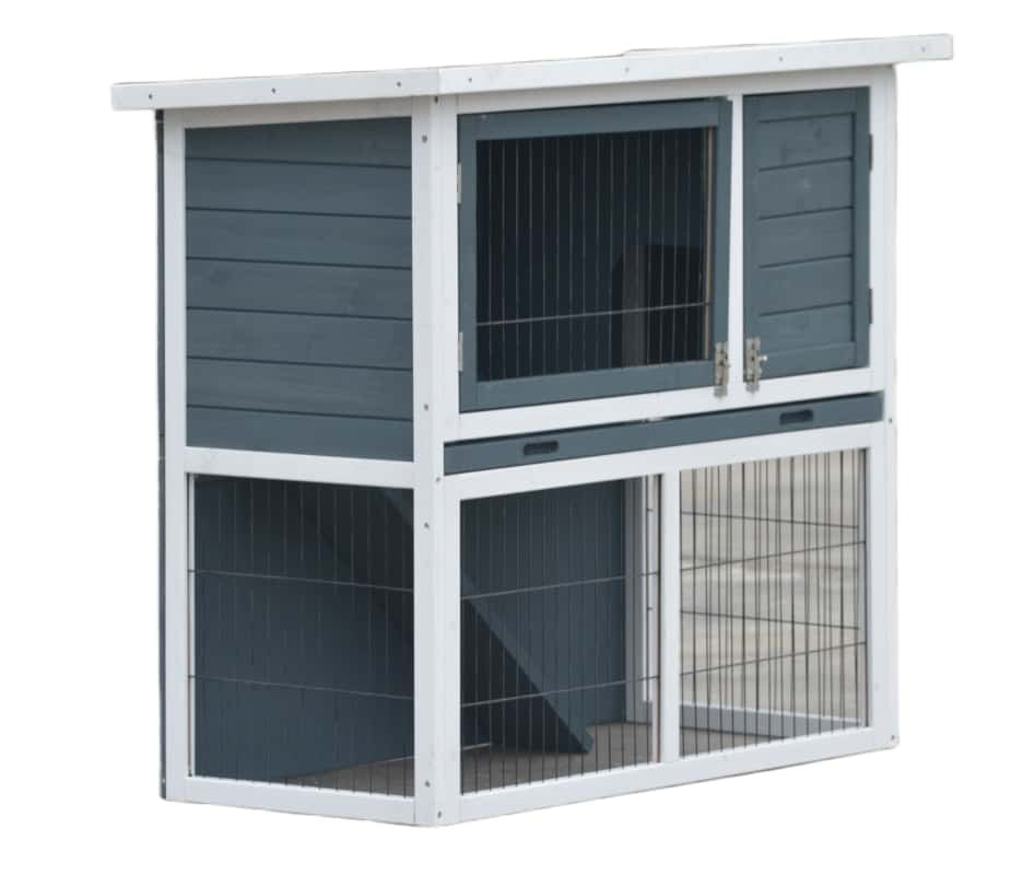 YES4PETS - Double Storey Rabbit Hutch with Tray - Petservo