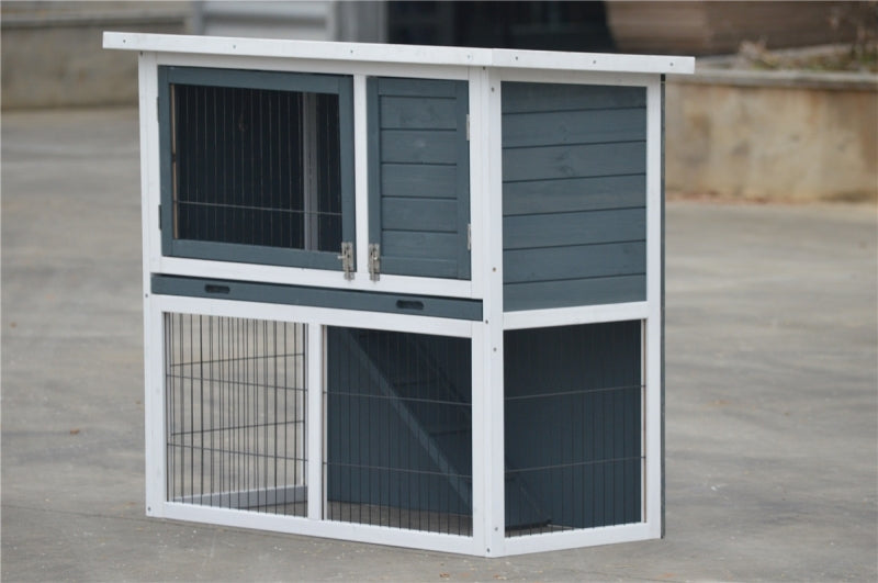 YES4PETS - Double Storey Rabbit Hutch with Tray - Petservo