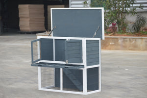 YES4PETS - Double Storey Rabbit Hutch with Tray - Petservo