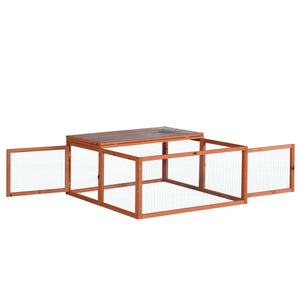 Wooden pet cage with wire sides on a white background at Pet Servo