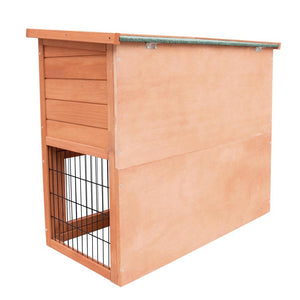 Wooden pet house with a wire door on a white background at Pet Servo