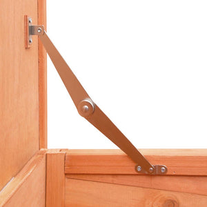 Wooden door with a metal hinge and strap on a white background at Pet Servo