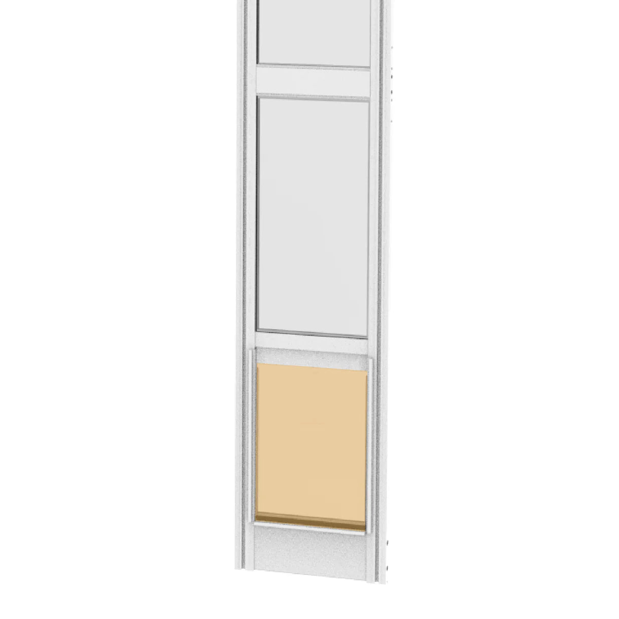 White door with a beige panel on a white background