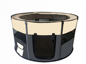 YES4PETS - Large Round Soft Pet Playpen Portable - Pet Servo