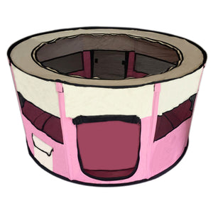 YES4PETS - Large Round Soft Pet Playpen Portable - Pet Servo