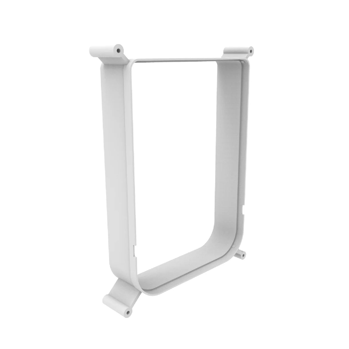 White metal bracket on a white background