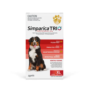 Buy Simparica TRIO for XLarge Dogs 40.1-60kg (Red) at Petservo