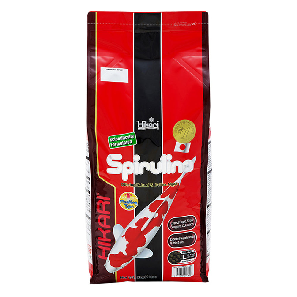 Hikari Spirulina fish food package on a white background at Pet Servo