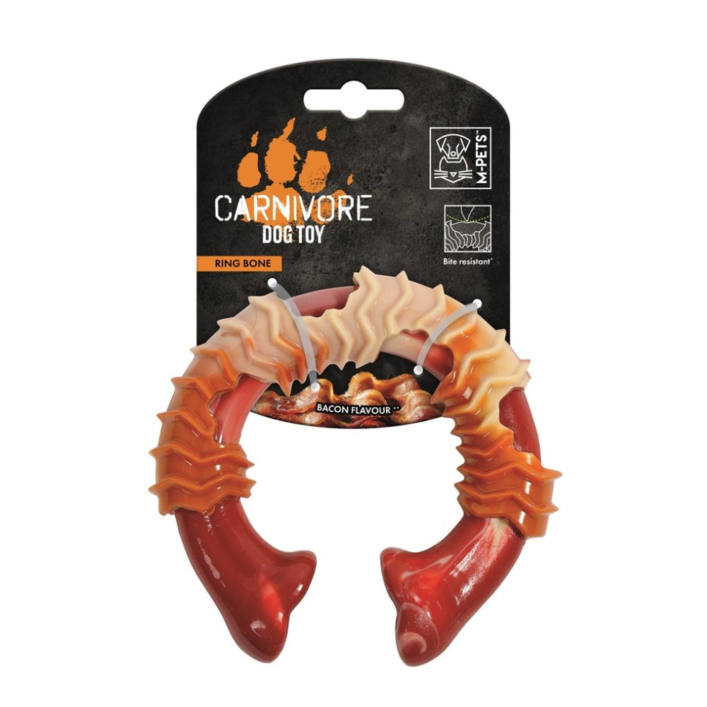 M-PETS - CARNIVORE Dog Toy Boomerang Bone-Bone Scent - Red - petservo