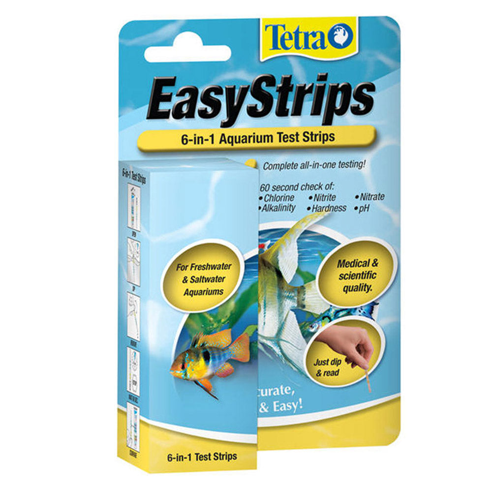 Tetra EasyStrips 6-in-1 Aquarium Test Strips packaging on a white background