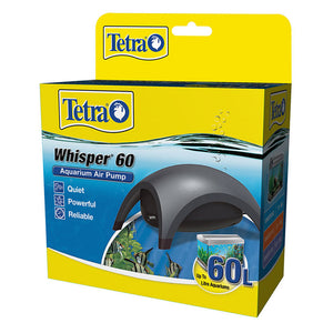 Tetra Whisper 60 aquarium air pump packaging on a white background at Pet Servo
