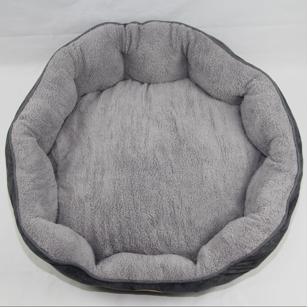 Pet Servo - Grey Washable Fleece Soft Pet Dog Puppy Cat Bed-Large