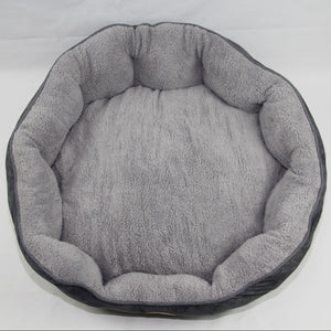 Pet Servo - Grey Washable Fleece Soft Pet Dog Puppy Cat Bed-Large