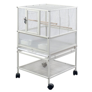 YES4PETS - Small Bird Carrier Cage with Stand & Wheels - Pet Servo