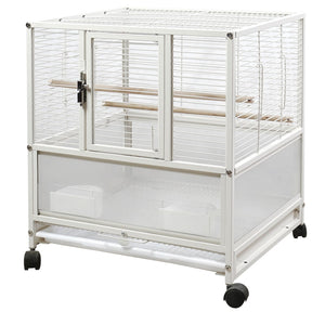 White bird cage with wheels on a white background at Pet Servo