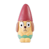 Small figurine of a dog with a red hat on a white background at Pet Servo