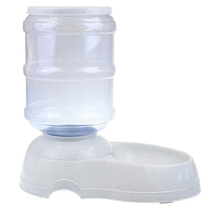 White pet water bottle and feeder set on a white background at Pet Servo