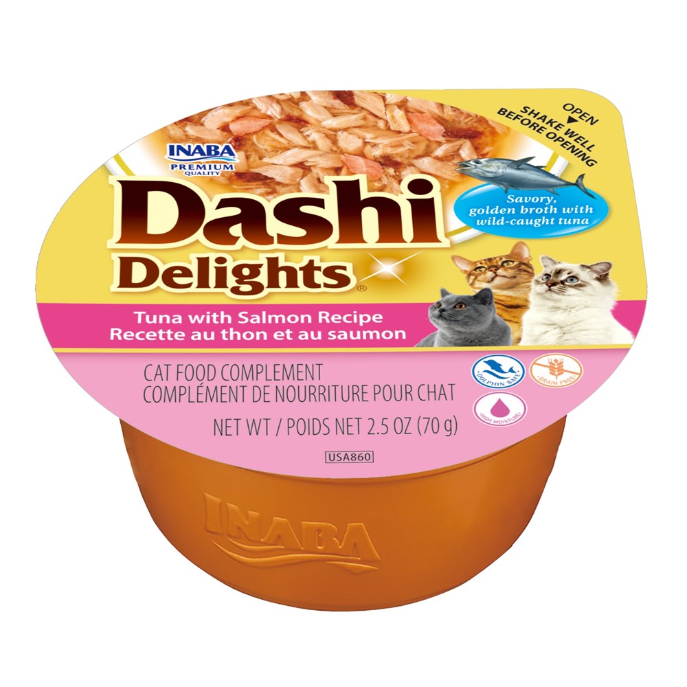 INABA - Dashi Delights-Cat-Tuna with Salmon Recipe-Sidedish Treat 70gm