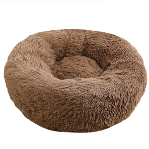 Pet Fantastic - Pet Dog Bed Bedding Warm Plush Round Soft Dog Nest Light Coffee at Pet Servo