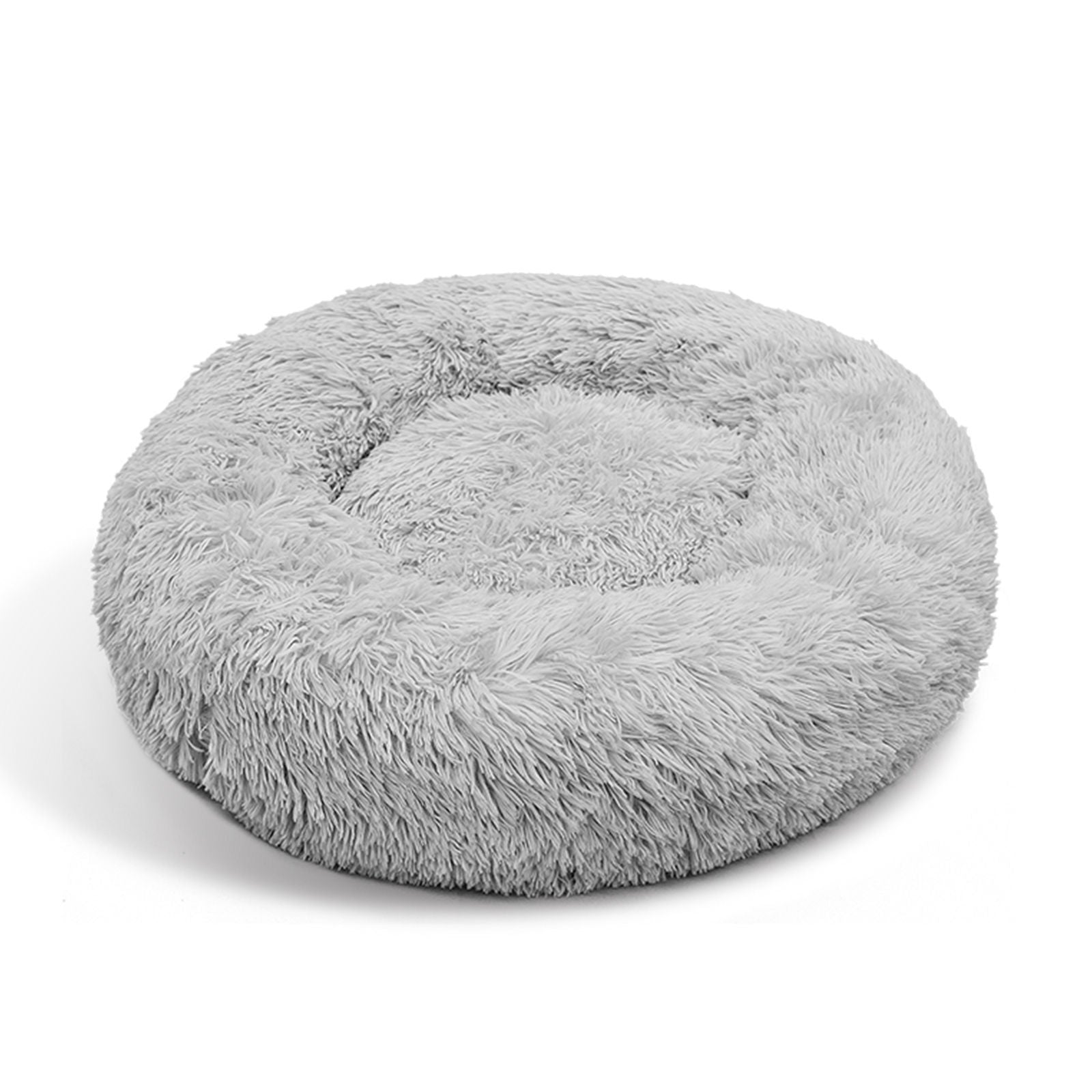 Pet Fantastic - Pet Dog Bed Bedding Warm Plush Round Comfortable Dog Nest Light Grey