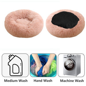 Pet Fantastic - Pet Dog Bedding Warm Plush Round Comfortable Nest Comfy Sleep kennel Pink at Pet Servo