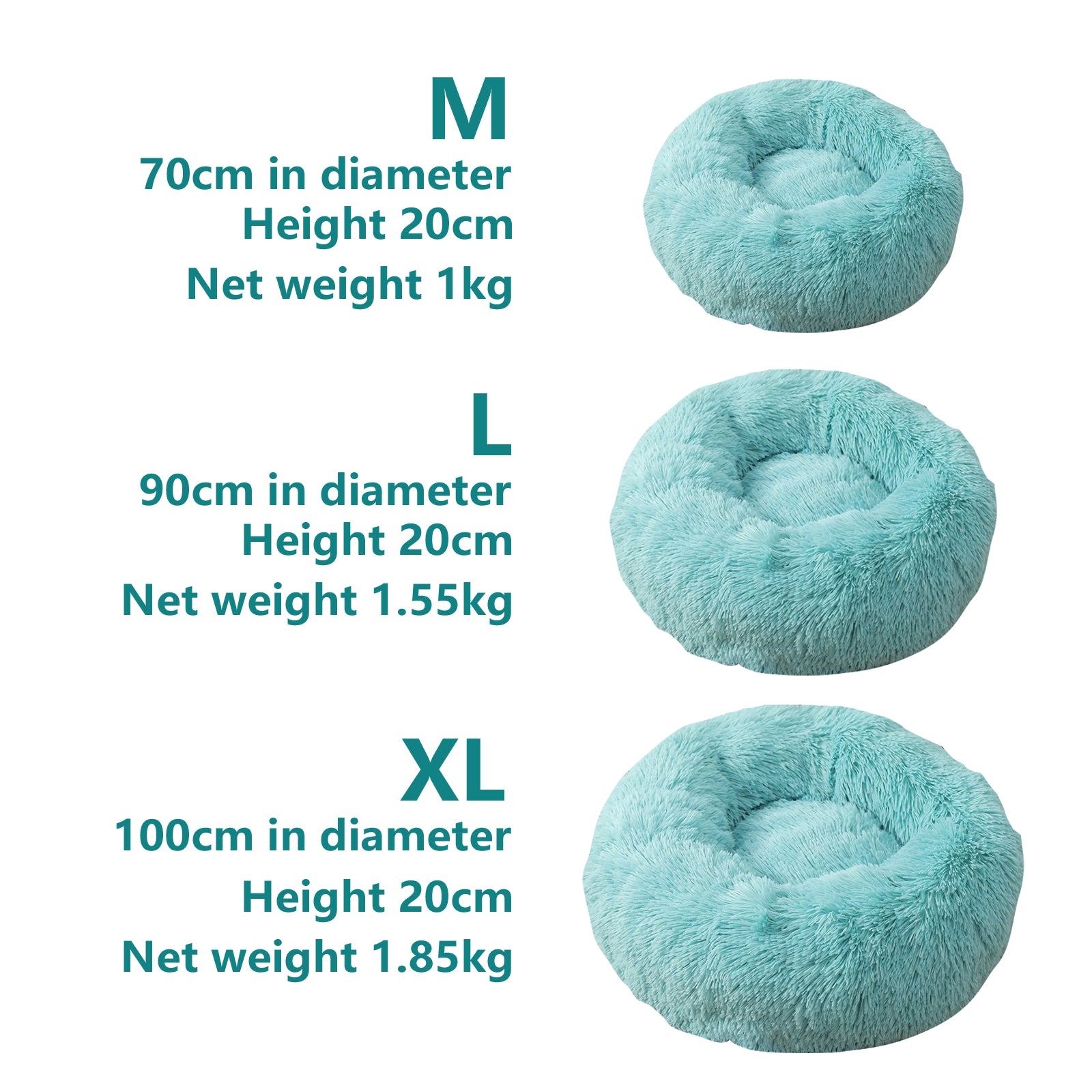 Pet Fantastic - Pet Bed Warm Plush Round Comfortable Nest Comfy Sleeping kennel Green