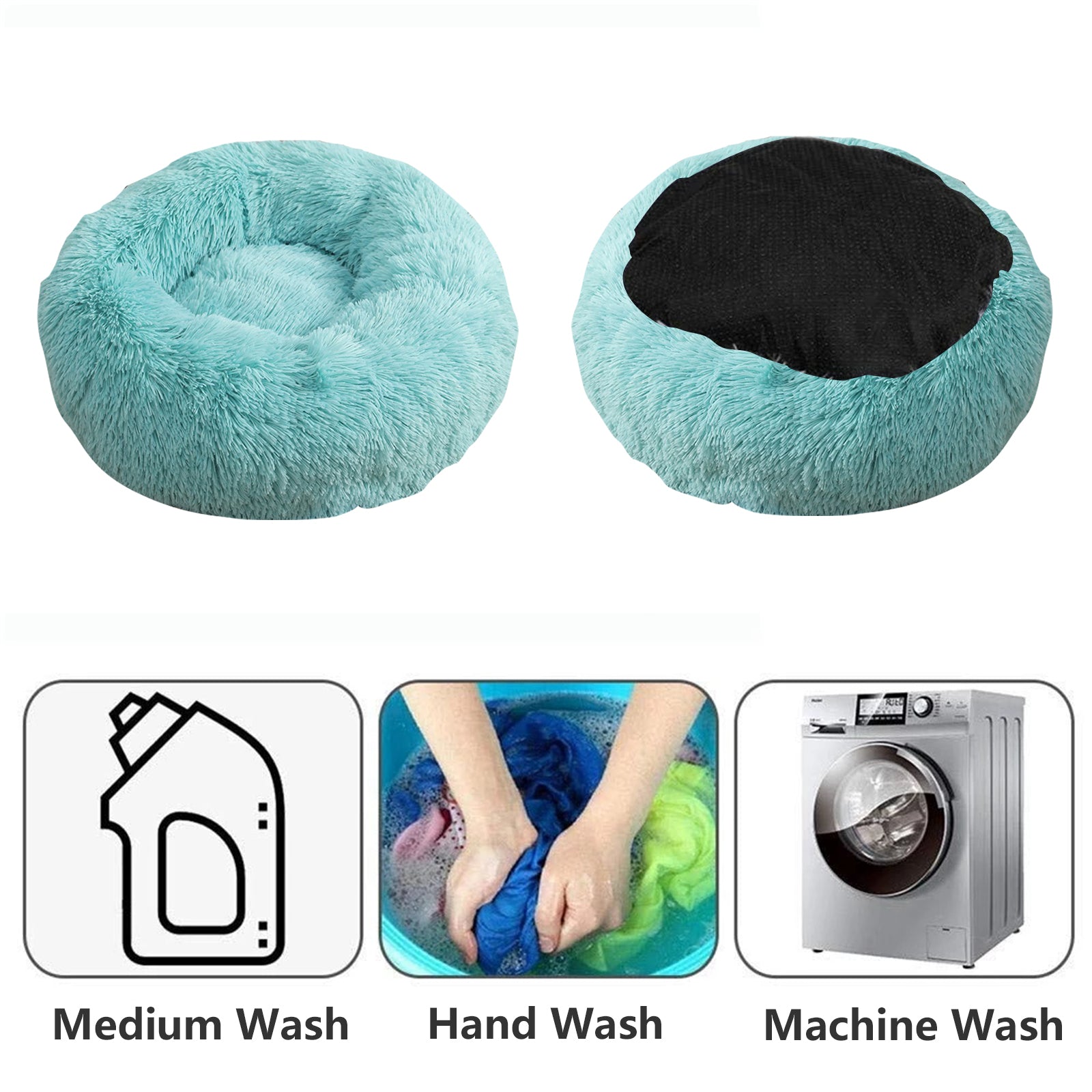 Pet Fantastic - Pet Bed Warm Plush Round Comfortable Nest Comfy Sleeping kennel Green