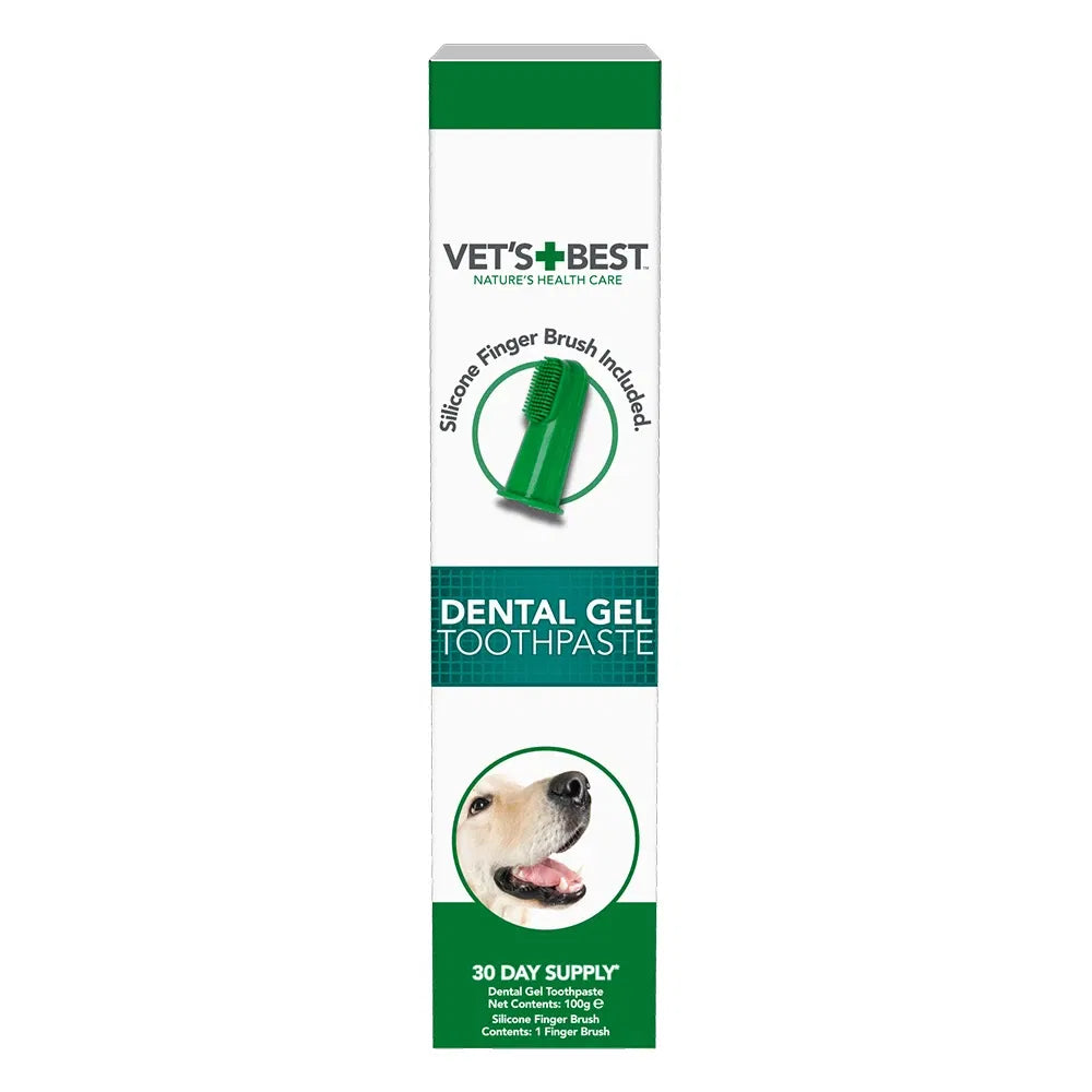 Vet's Best dental gel toothpaste packaging on a white background at Pet Servo
