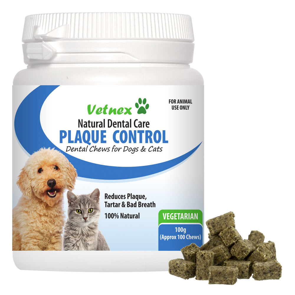 Vetnex - Plaque Control Natural Dental Care Chews for Dogs & Cats Vegetarian